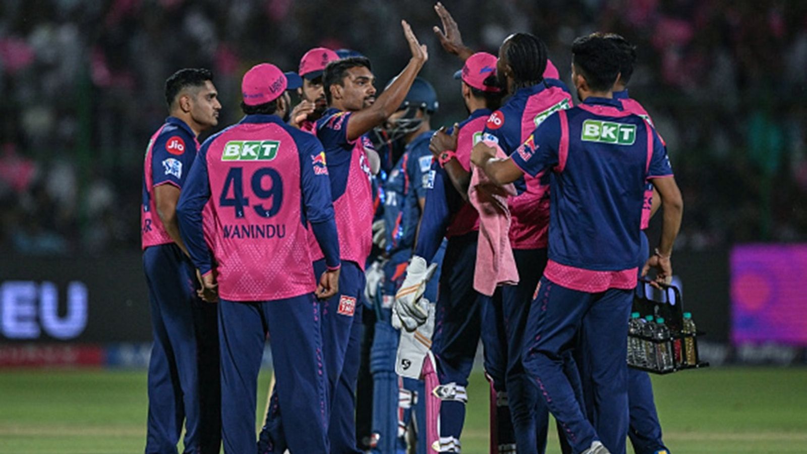 Refusal to meet complimentary tickets demand for Rajasthan Royals' home games behind match-fixing allegations? BCCI official refutes allegations of foul play: Report Rajasthan Royals' Sandeep Sharma (C) celebrates with teammates after taking the wicket of Lucknow Super Giants' Nicholas Pooran during the Indian Premier League (IPL) match at the Sawai Mansingh Stadium in Jaipur on April 19, 2025.