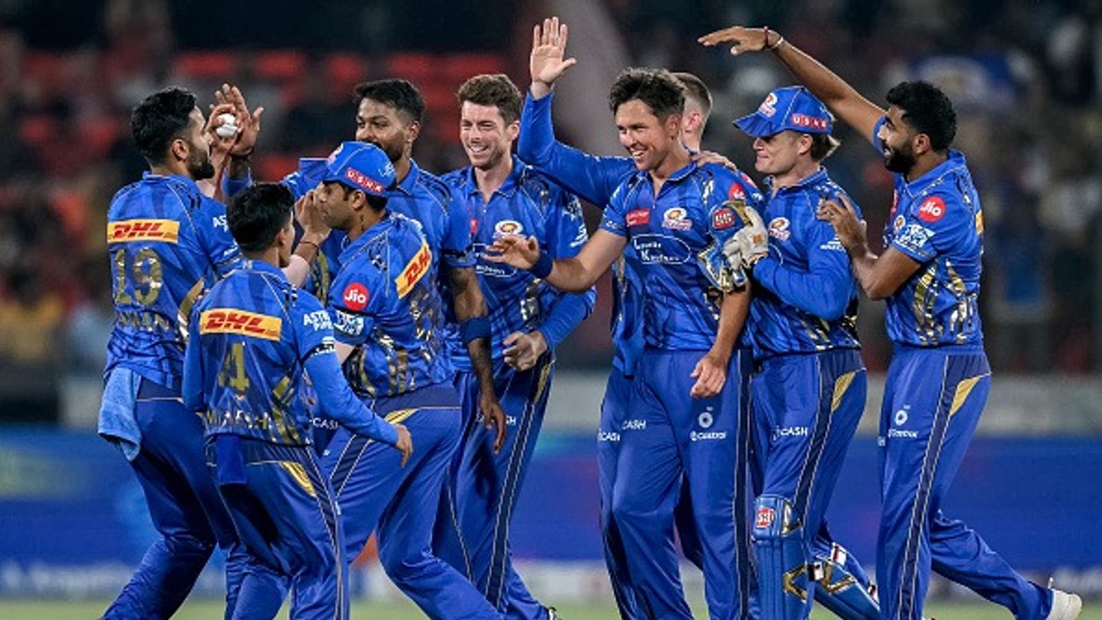 Iceland Cricket's three-word social media post praising Mumbai Indians goes viral after team's fourth consecutive win in IPL 2025 Mumbai Indians' Trent Boult (3R) celebrates with teammates after taking the wicket of Sunrisers Hyderabad's Travis Head during the Indian Premier League (IPL) Twenty20 cricket match