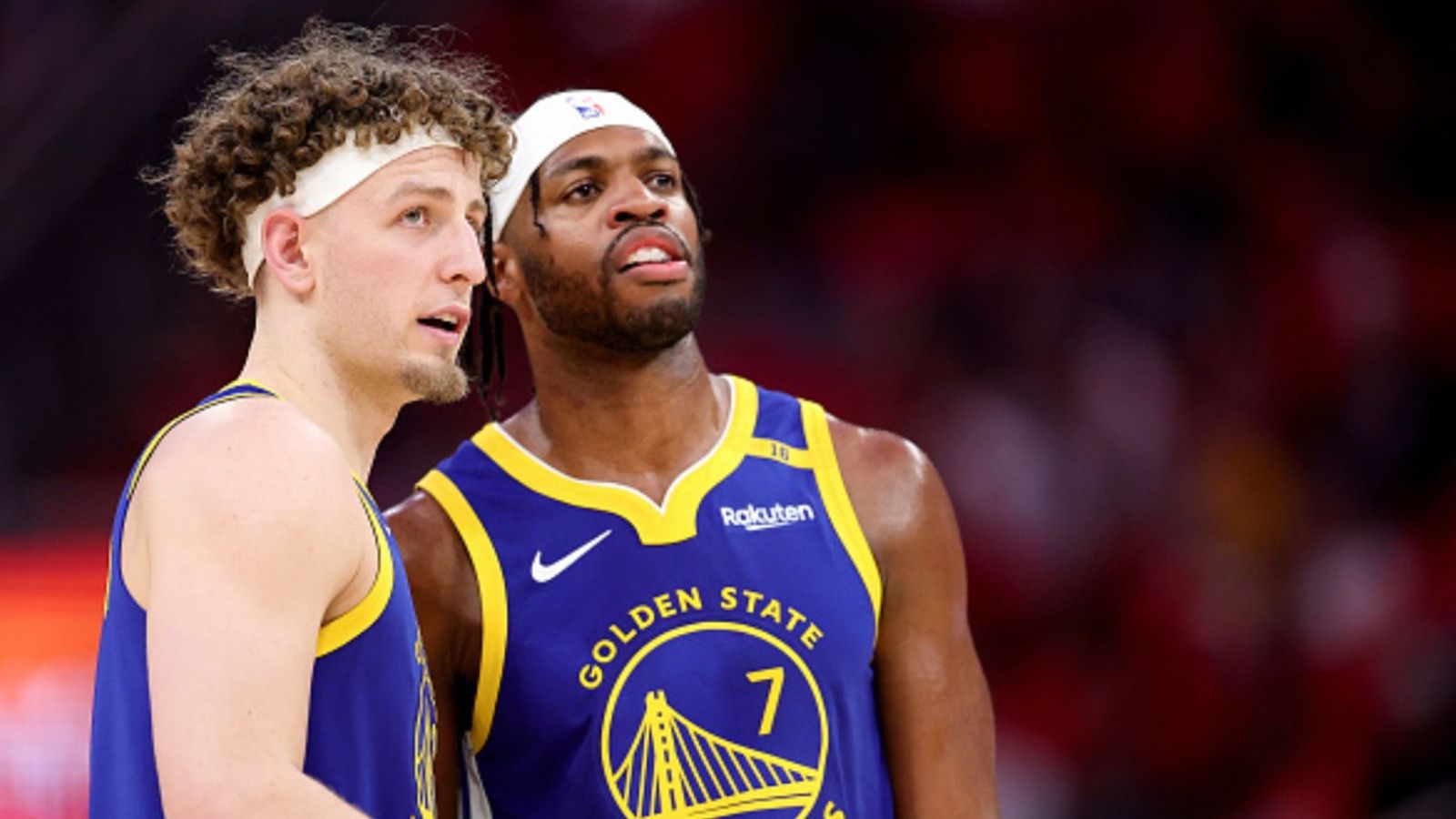 What exactly happened to Golden State Warriors’ Brandin Podziemski in Game 2 loss against Houston Rockets? Brandin Podziemski and Buddy Hield in the frame