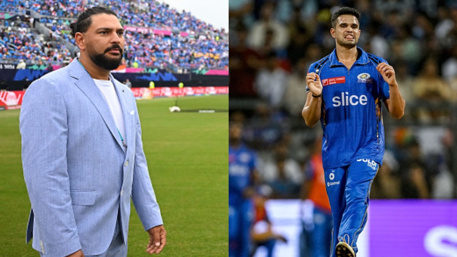 'If Arjun Tendulkar trains under him, I bet he will become next Chris Gayle': Yograj Singh's massive claim on Sachin Tendulkar's son Legendary all-rounder Yuvraj Singh (L) and budding cricketer Arjun Tendulkar in frame