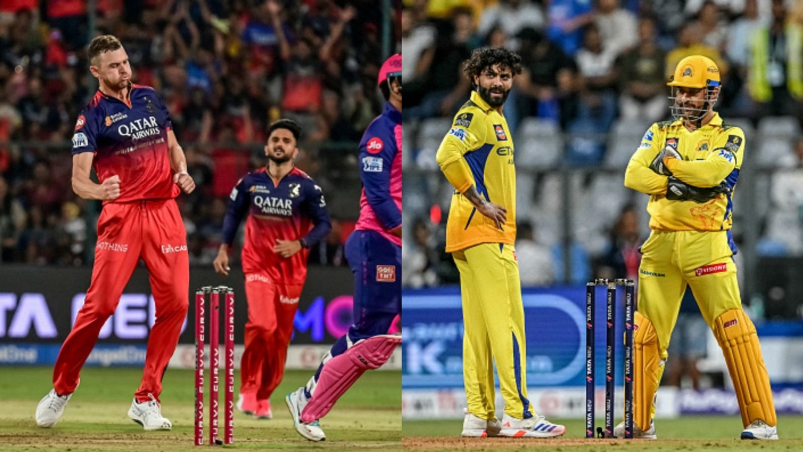 'Taking information from different pieces and...': Following clinical performance against RR, RCB's Josh Hazlewood reveals how MS Dhoni's CSK helped him to perform in T20s Josh Hazlewood, Mahendra Singh Dhoni and Ravindra Jadeja