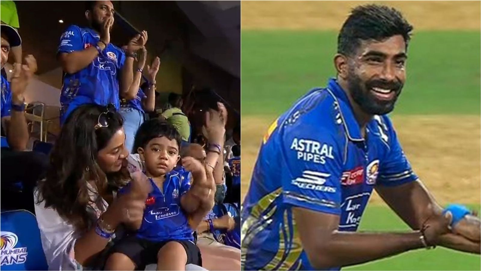'Our son is NOT a topic for your entertainment': Sanjana Ganesan blast trolls for mocking Angad Bumrah's expressions on social media Sanjana Ganesan and Angad Bumrah react as Jasprit takes a wicket against LSG.