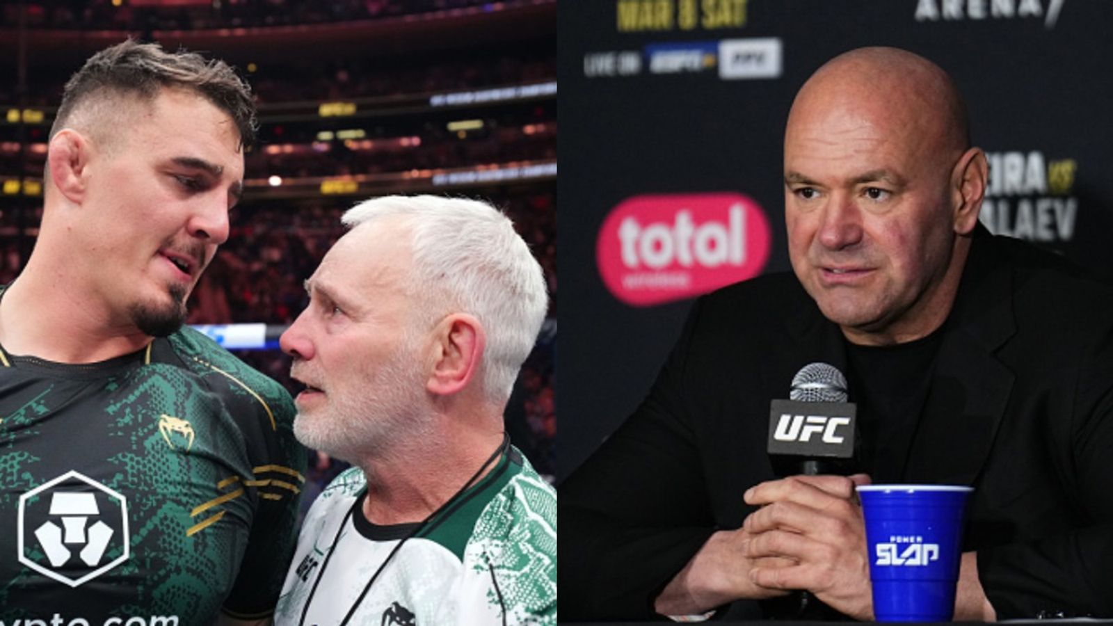 'It's just a massive pain in the...': Tom Aspinall's Father Andy Blasts UFC CEO Dana White for Delaying Title Unification Bout Announcement with Jon Jones Tom Aspinall Standing Alongside His Father Andy. UFC CEO Dana White.