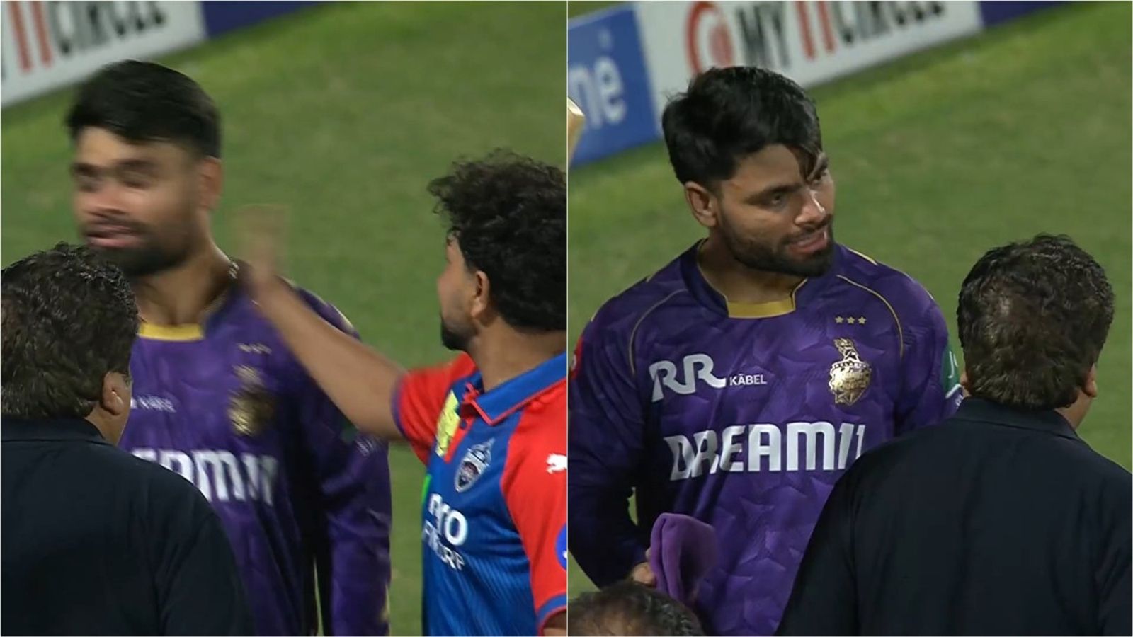 WATCH: Kuldeep Yadav slaps Rinku Singh twice after Delhi Capitals' 14-run defeat to KKR Kuldeep Yadav slaps Rinku Singh after DC vs KKR clash on April 29.