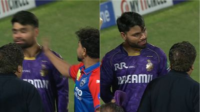 WATCH: Kuldeep Yadav slaps Rinku Singh twice after Delhi Capitals' 14-run defeat to KKR Kuldeep Yadav, Rinku Singh