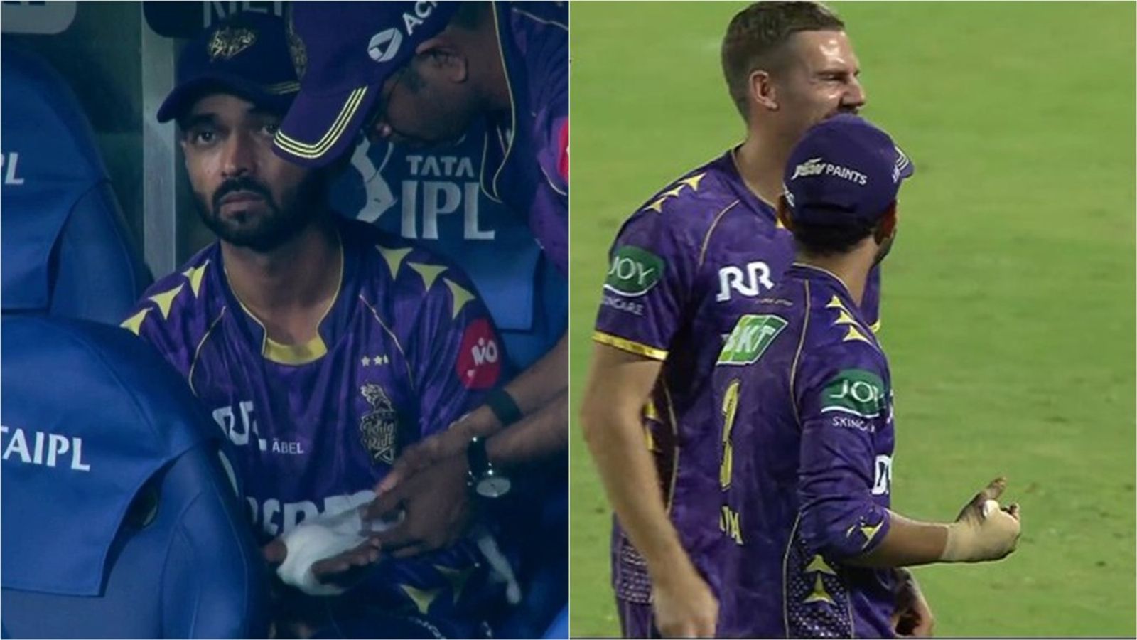 'He got a few stitches, but...': KKR spinner gives update on Ajinkya Rahane's injury after victory over Delhi Capitals Ajinkya Rahane after getting injured during match against Delhi Capitals.