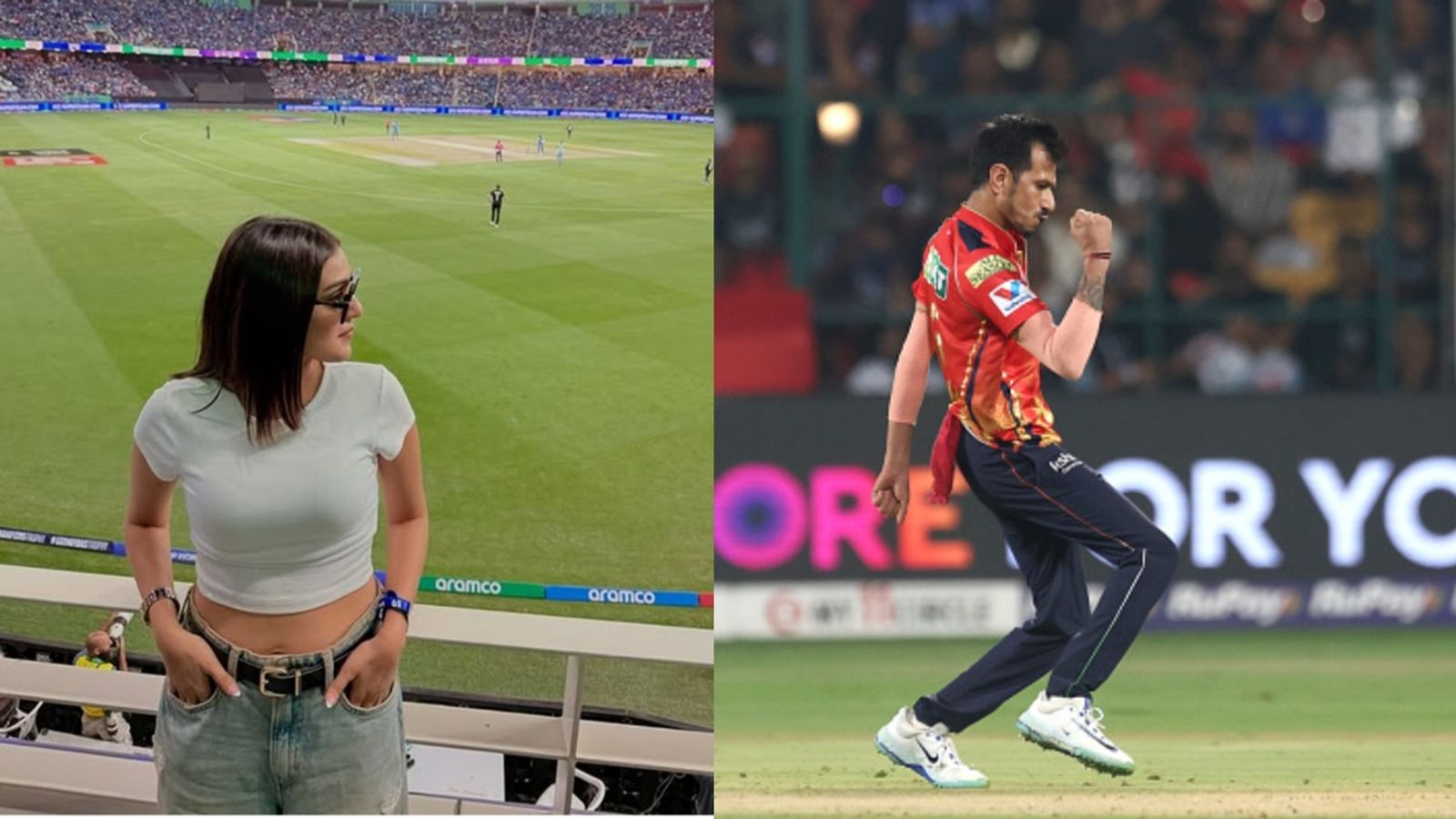 RJ Mahvash's social media post after Yuzvendra Chahal's hat-trick in PBKS vs CSK IPL 2025 clash goes viral RJ Mahvash (L) and Yuzvendra Chahal in frame
