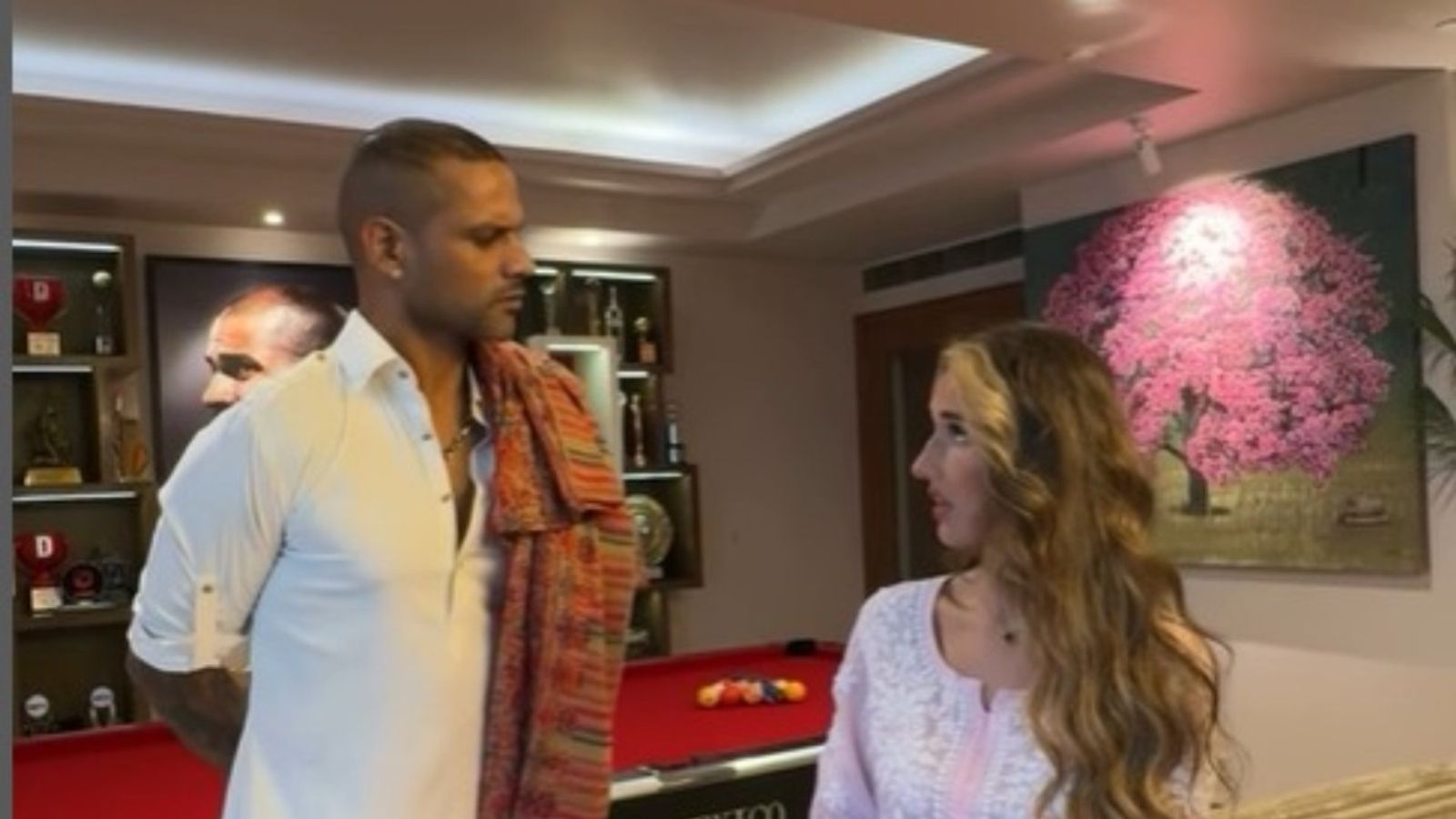 Shikhar Dhawan ends suspense over his relationship with Sophie Shine through a social media post Shikhar Dhawan with Sophie Shine
