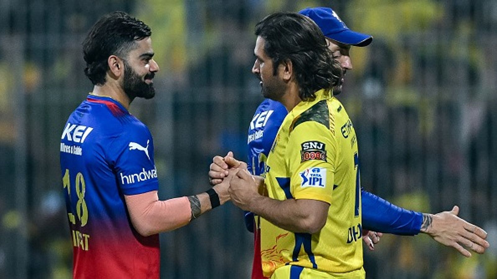 Virat Kohli's big remark on RCB vs CSK's intense rivalry in IPL, says 'To play against Chennai in Bengaluru is...' Royal Challengers Bangalore's Virat Kohli greets Chennai Super Kings' MS Dhoni (R) in this frame