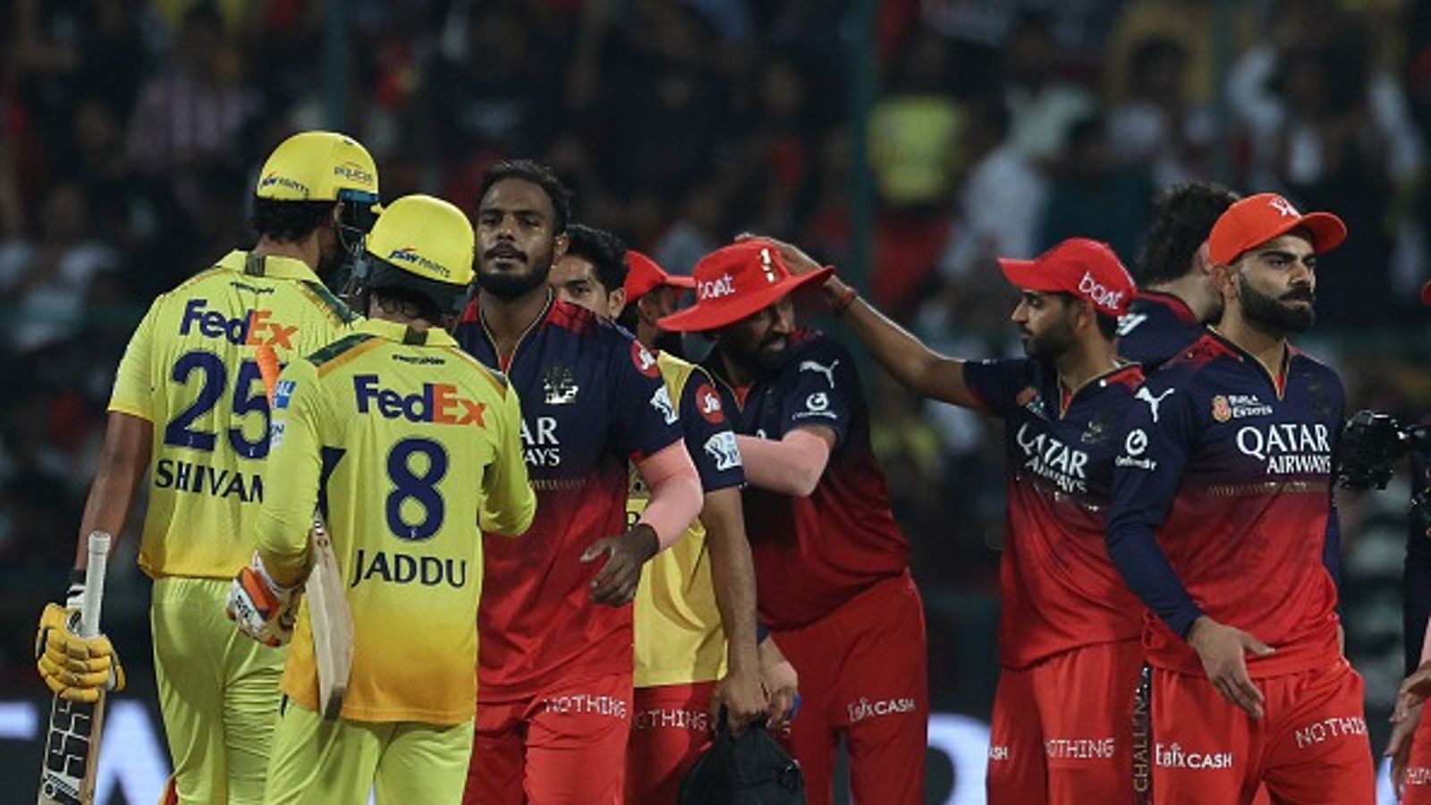 IPL 2025 updated points table: RCB dislodge MI from top of the table with 8th win, CSK's fate remains unchanged Royal Challengers Bengaluru team members celebrate their team's win over Chennai Super Kings in this frame