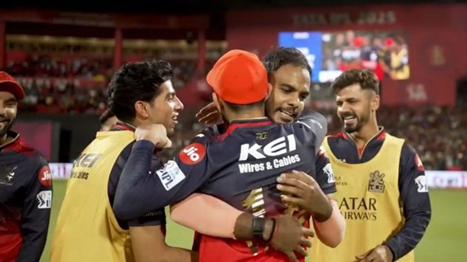 'Toofan macha de. Main hoon tere sath': Yash Dayal's father recalls Virat Kohli's motivational words that turned pacer into 'fearless cricketer' Yash Dayal and Virat Kohli celebrate a 2-run win over CSK at home.