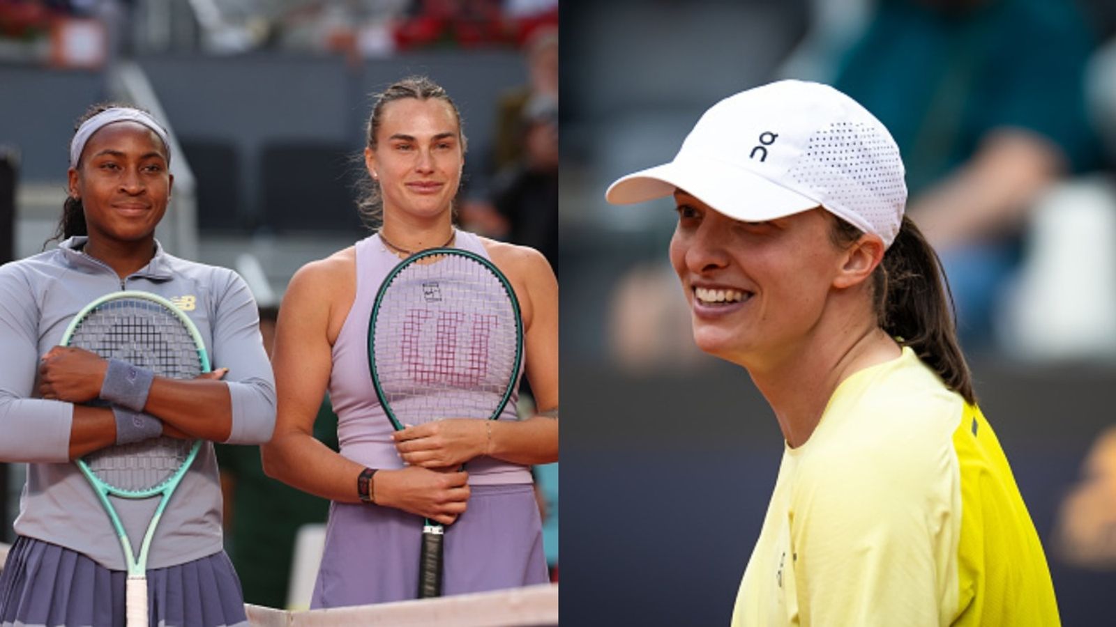 Italian Open 2025: How to catch Coco Gauff, Aryna Sabalenka, Iga Swiatek, and other players live Coco Gauff, Aryna Sabalenka and Iga Swiatek in the frame (via Getty)