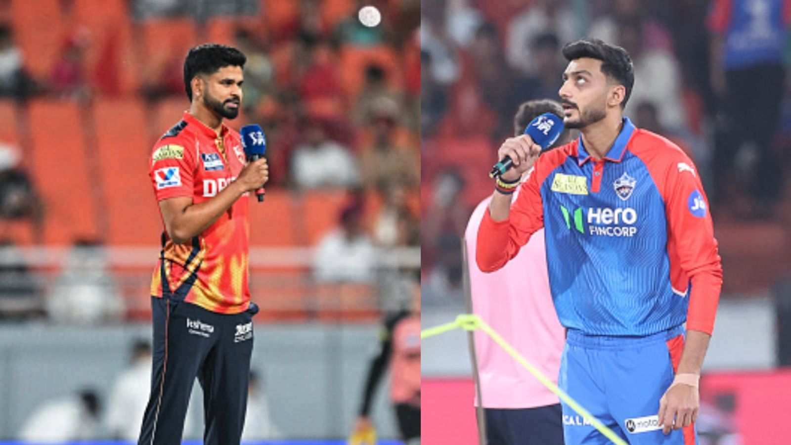 IPL 2025 PBKS vs DC Toss: Punjab Kings opt to bat first against Delhi Capitals in rain-affected match, know Playing XIs here PBKS captain Shreyas Iyer (L) and DC skipper Axar Patel in frame
