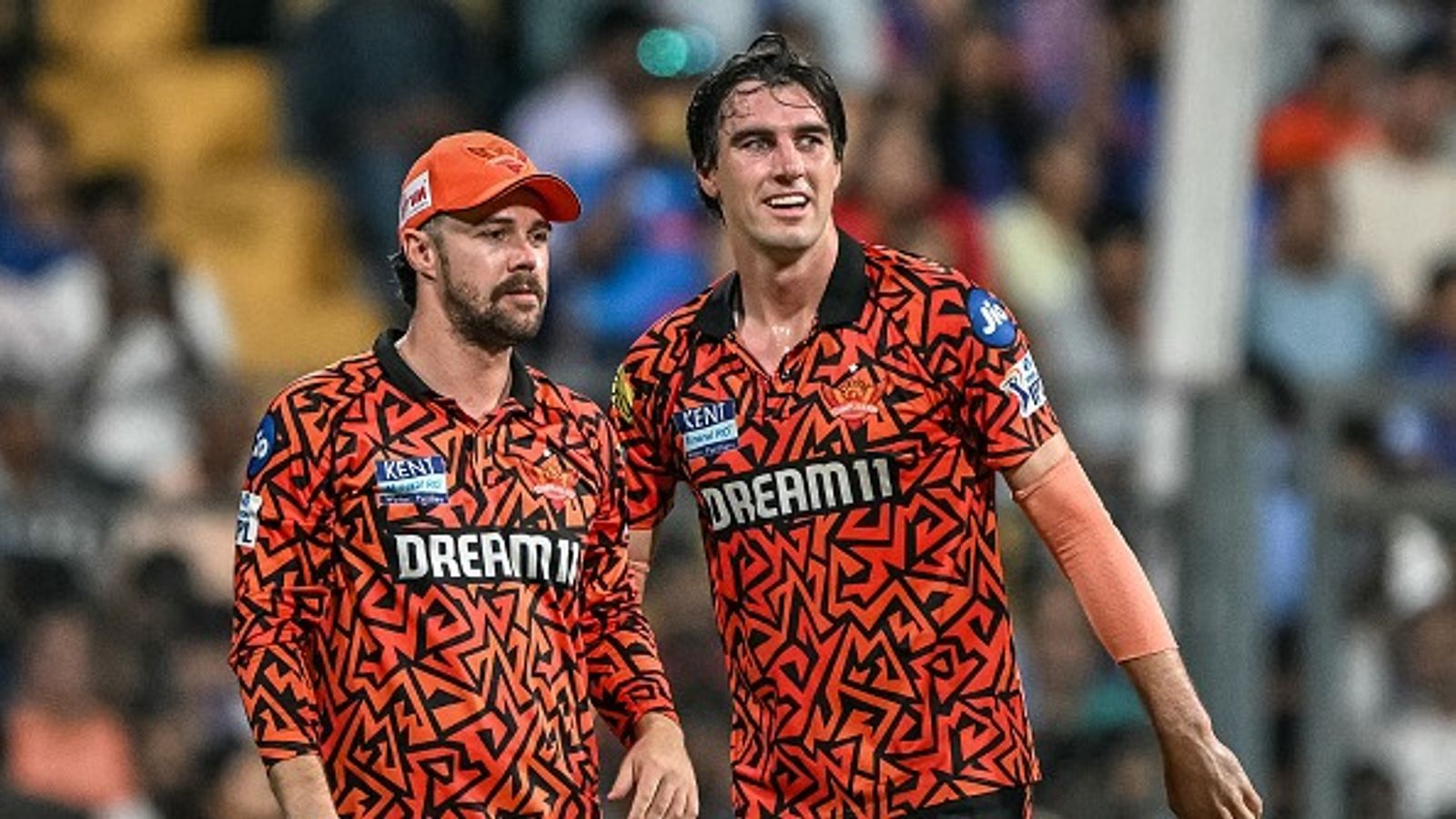 IPL 2025 suspended: BCCI prioritises players' safety, overseas players are likely to leave on this day amid India-Pakistan border tensions Sunrisers Hyderabad's captain Pat Cummins (R) celebrates with teammate Travis Head after taking the wicket of Mumbai Indians' Rohit Sharma during the Indian Premier League (IPL) Twenty20 cricket match between Mumbai Indians and Sunrisers Hyderabad