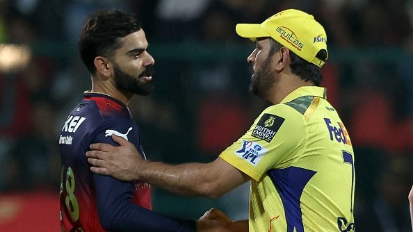 'They will start in September...': Ex-Punjab Kings star passes big verdict on IPL 2025 future amid India-Pakistan border tensions MS Dhoni of Chennai Super Kings and Virat Kohli of Royal Challengers Bengaluru shake hands after the match 2025 IPL match between Royal Challengers Bengaluru and Chennai Super Kings at M Chinnaswamy Stadium