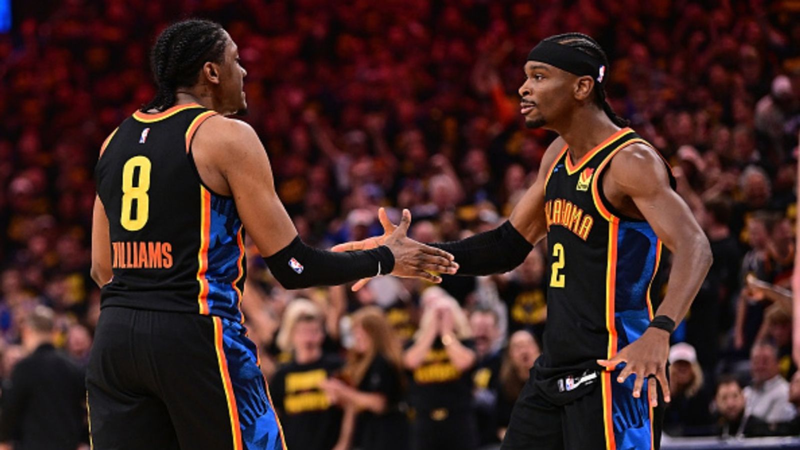 2025 NBA Playoffs Schedule: Today’s Games, TV Channels, Bracket & Key Dates for Second Round Jalen Williams #8 and Shai Gilgeous-Alexander #2 of the Oklahoma City Thunder in the frame