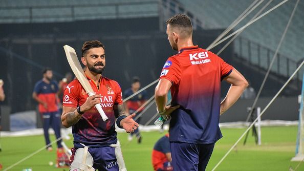 Big jolt to Virat Kohli's RCB, star speedster with most wickets doubtful for return after IPL 2025 resumption Virat Kohli and Josh Hazlewood are seen during a practice session of Royal Challengers Bangalore at Eden Gardens cricket ground in Kolkata, India, on March 20, 2025.