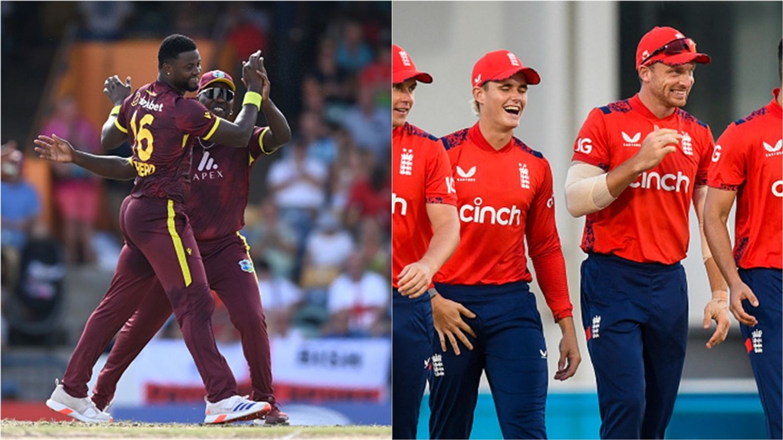 Big blow to 3 IPL franchises in playoffs contention, star players picked in squad for ODI series between England and West Indies West Indies' Romario Shepherd, Sherfane Rutherford celebrate a wicket; Jacob Bethell, Jos Buttler of England during a T20I match.