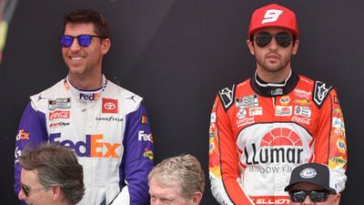 Kyle Busch gives Denny Hamlin a tough dose of reality on raising a young racer Kyle Busch and Denny Hamlin in the frame