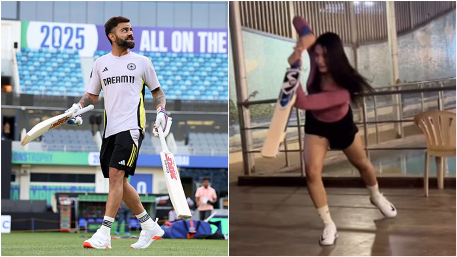 'Virat Kohli's given me a few tips, watched me bat': Sanjay Bangar's daughter Anaya recalls legendary batter's advice on how to handle pressure India batter Virat Kohli during a training session; Anaya Bangar plays a shot.