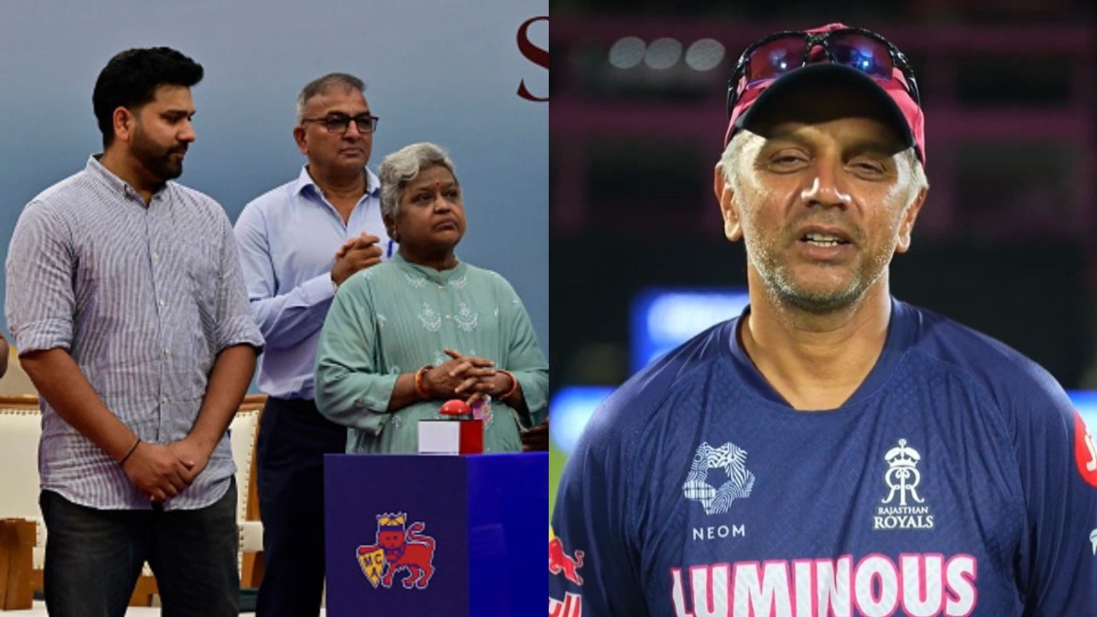 'I'm not sure you've dreamt about having a stand...': Rahul Dravid's heartfelt video for Rohit Sharma as a stand after him unveiled at Wankhede, WATCH VIDEO Rohit Sharma and Rahul Dravid
