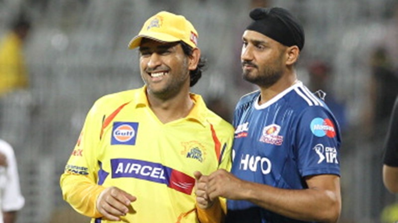 'MS Dhoni has a real fan base': Harbhajan Singh makes controversial statement as he claims other cricketers have 'paid fans' Chennai Super Kings captain and wicket keeper Mahendra Singh Dhoni (L) stands next to Harbhajan Singh (R) during the IPL match at The M.A.Chidambaram Stadium in Chennai on April 4, 2012.