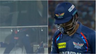 Frustrated Nicholas Pooran throws his pad at dressing room glass as Abdul Samad gets bowled by Nitish Reddy; video goes viral Nicholas Pooran, Abdul Samad
