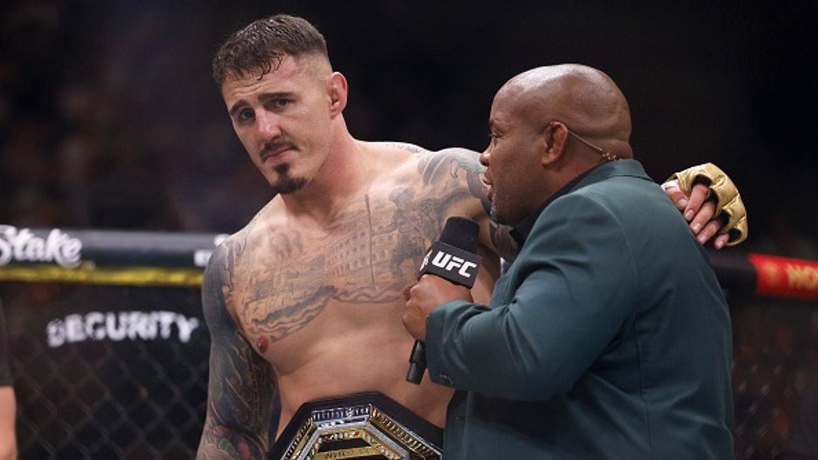 'Even people then were like, Are you OK?': Tom Aspinall Opens Up on Mental Battle as the Eternal Wait for the UFC Heavyweight Title Unification Showdown with Jon Jones Continues Tom Aspinall left with Daniel Cormier after he beats Curtis Blaydes (not Pictured) in round one during the Heavyweight bout