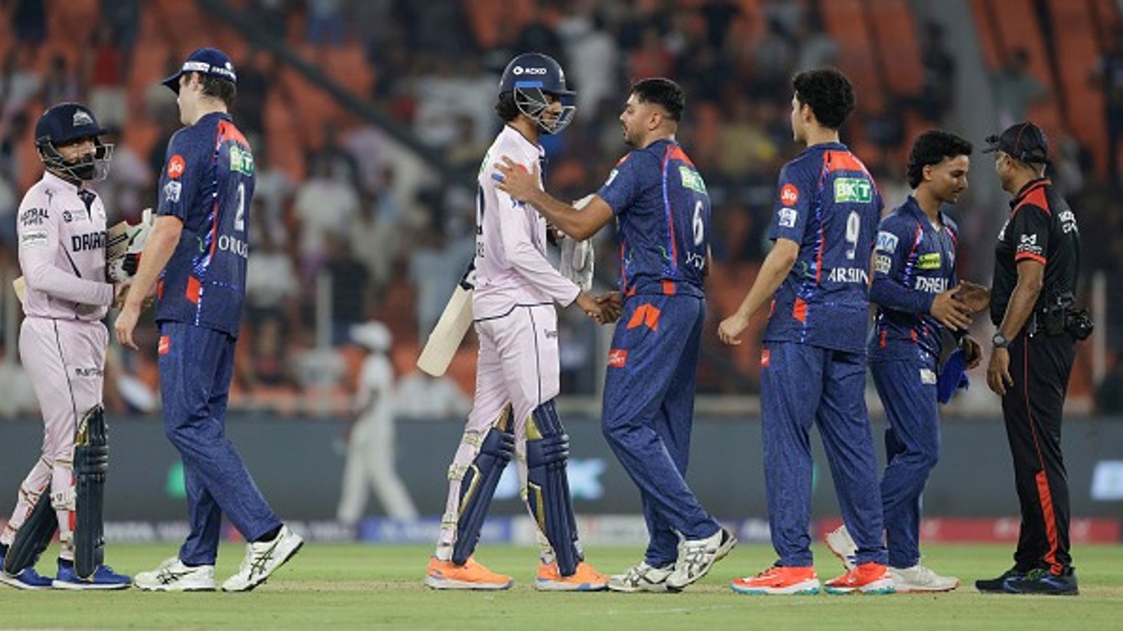IPL 2025 Updated Points Table: GT's top two finish takes massive hit after 33-run defeat against LSG, this is how the standings shape up LSG and GT shake hands with each other in this frame
