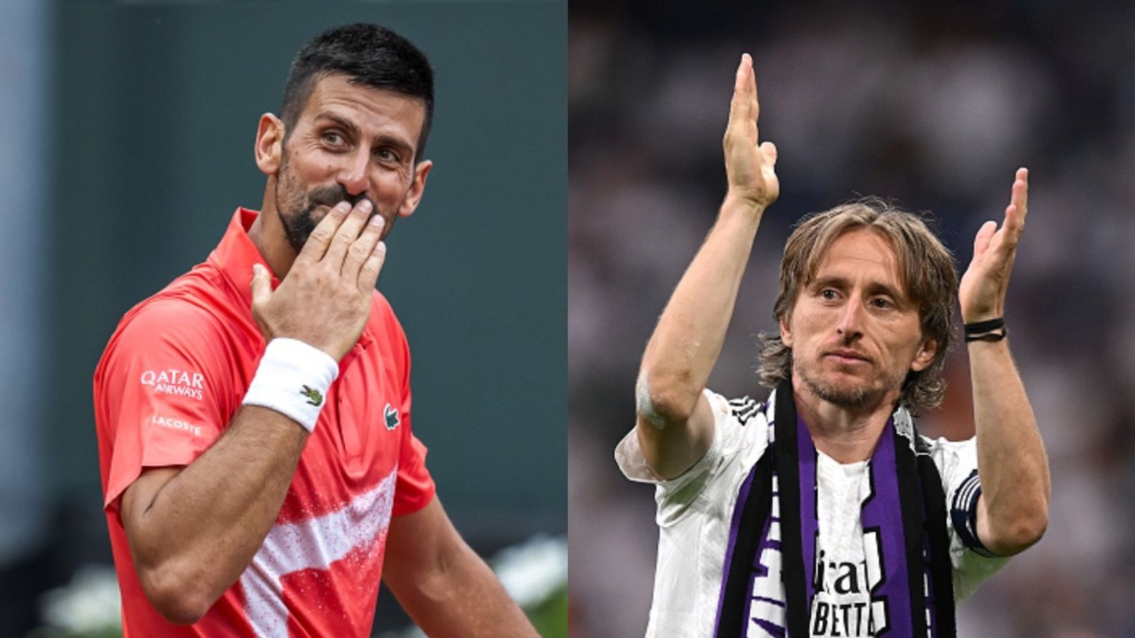 Novak Djokovic drops heartfelt message for Luka Modric following his Real Madrid exit Novak Djokovic and Luka Modric in the frame (Image via Getty)