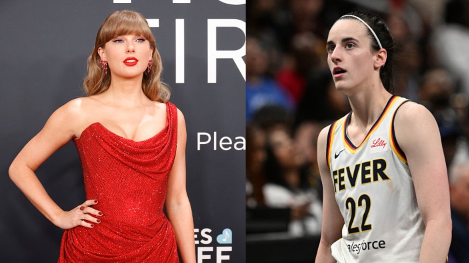 Caitlin Clark wins 'Swifties' hearts with touching nod to Taylor Swift after AMAs snub Taylor Swift and Caitlin Clark in the frame (Images via Getty)
