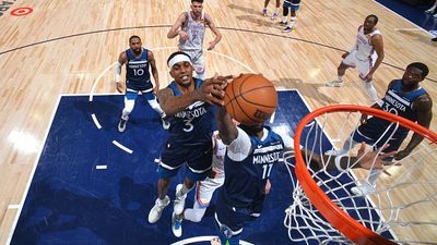 Jaden McDaniels Injury Report: Will Timberwolves' Forward Play Tonight Against the Thunder in Game 5 of the Western Conference Final? Jaden McDaniels #3 and Naz Reid #11 of the Minnesota Timberwolves goes up for the rebound