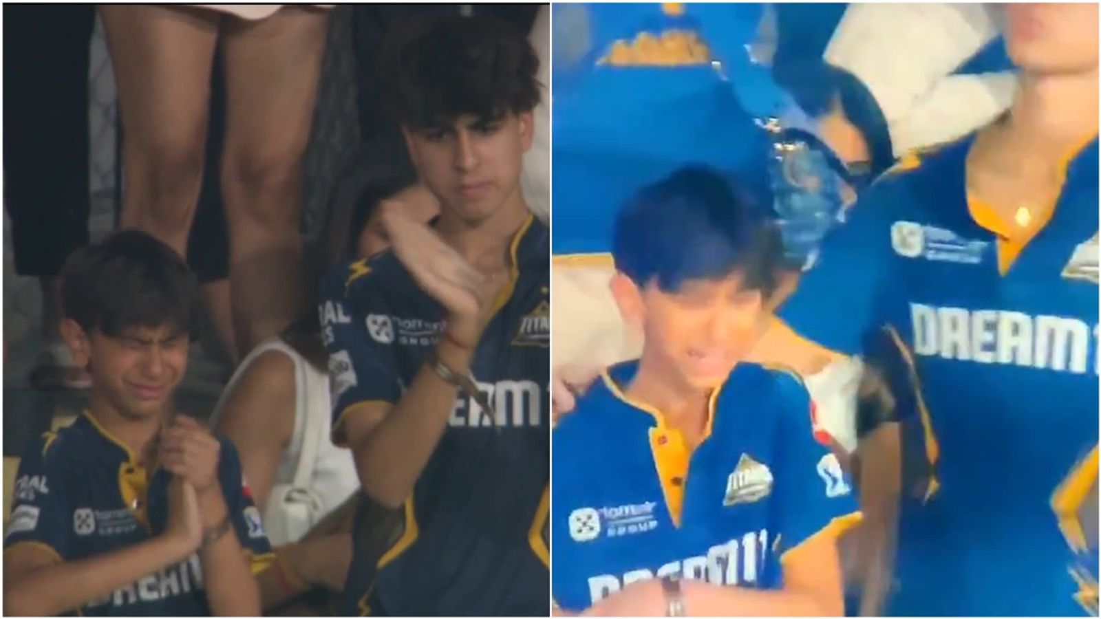 Gujarat Titans head coach Ashish Nehra's son breaks down in tears after Mumbai Indians win IPL 2025 eliminator by 20 runs; watch video Ashish Nehra's son after Gujarat Titans' defeat to Mumbai Indians.
