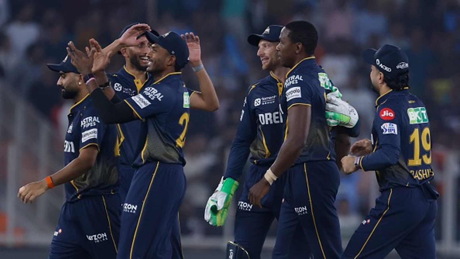 'I'll never be 'Mr-I-Apologise-Too-Much': Gujarat Titans' star pacer opens up on suspension after banned drug use Gujarat Titans' Kagiso Rabada celebrates with his teammates in this frame