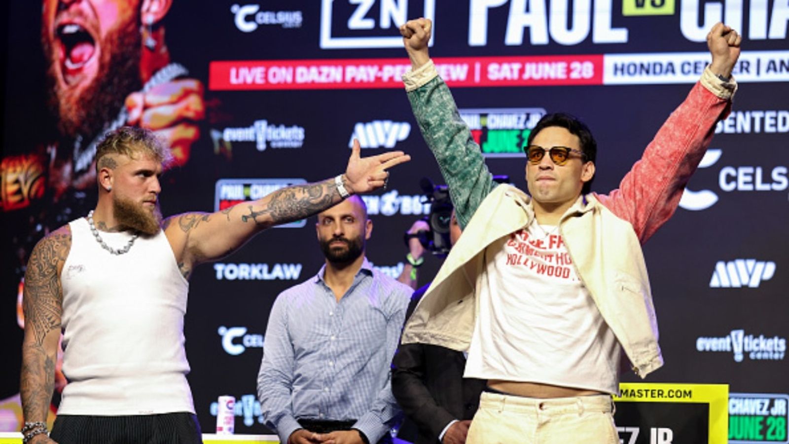Jake Paul teases star-studded hit list ahead of blockbuster clash with Julio Cesar Chavez Jr. Jake Paul and Julio Cesar Chavez Jr. in the frame (Image via Getty)
