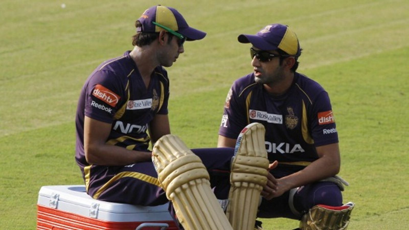 'Celebrations were going on inside, people were dying outside...': Ex-KKR star slams RCB over Bengaluru stampede Manoj Tiwary and Gautam Gambhir of Kolkata Knight Riders speak during a Kolkata Knight Riders practice session at Barbati Stadium on April 21, 2012 in Cuttack, India.