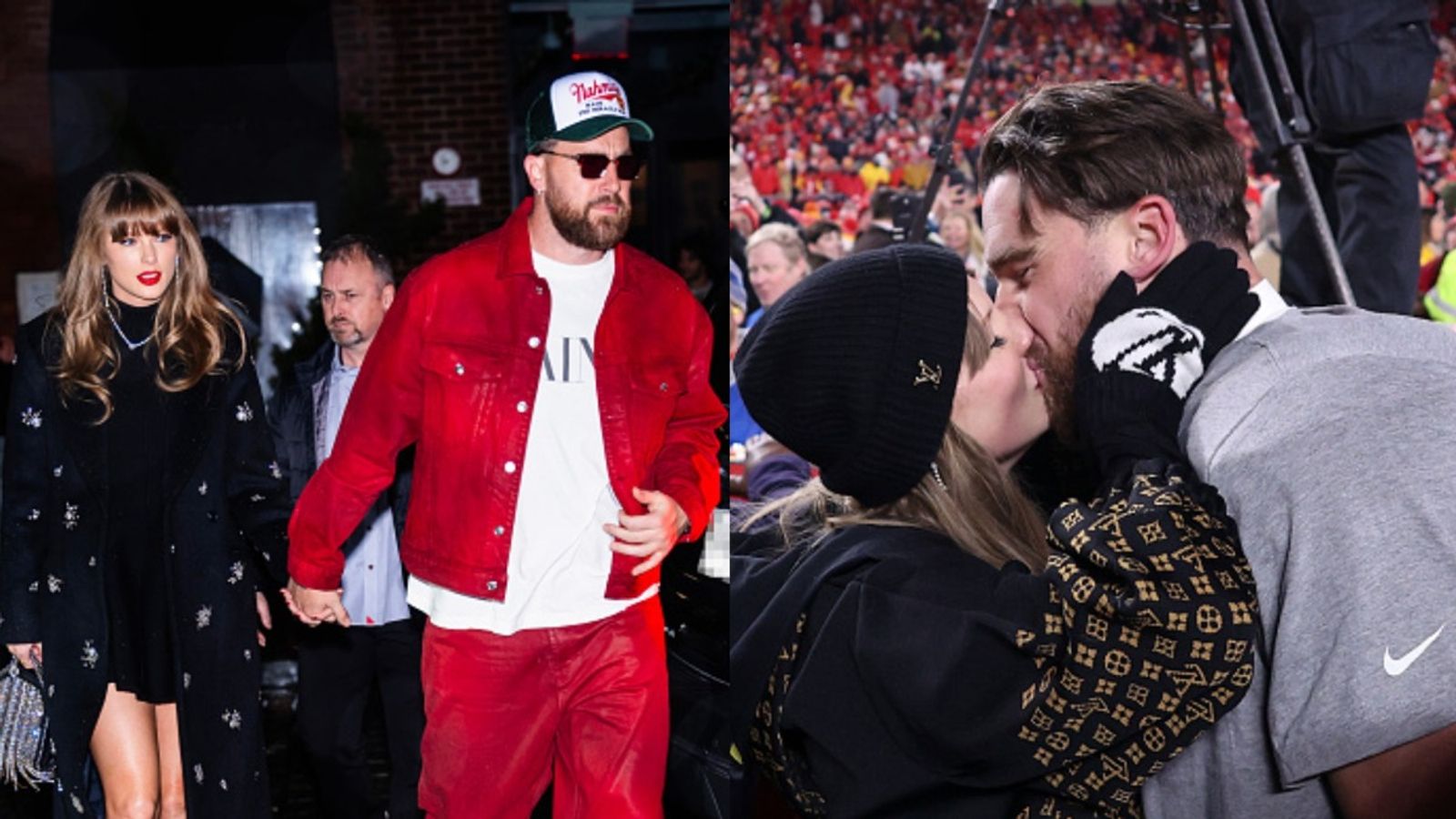 Taylor Swift & Travis Kelce fly under the radar while making a graceful appearance at a special event Taylor Swift and Travis Kelce in the frame (Images via Getty)
