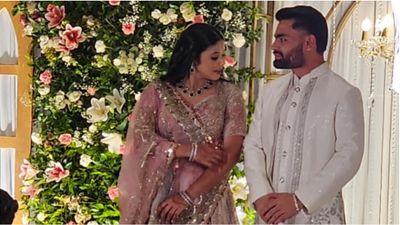 Rinku Singh gets engaged to Samajwadi Party MP Priya Saroj in ceremony studded with VIP guests, First Photos out Star cricketer Rinku Singh (R) and his fiance Priya Saroj in frame