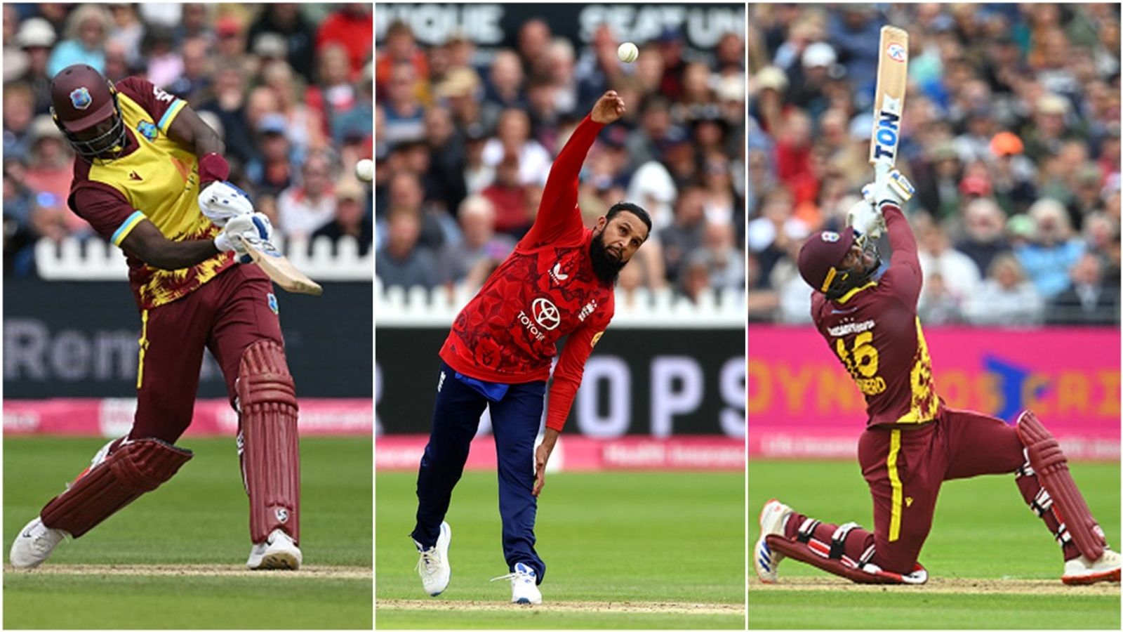 Adil Rashid bowls most expensive over for England in T20Is since Stuart Broad, tonked for 5 sixes by Jason Holder and Romario Shepherd; watch video Jason Holder, Romario Shepherd take on Adil Rashid in the 19th over of West Indies' innings.