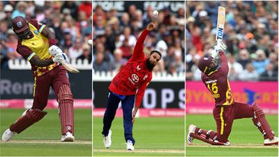 Adil Rashid bowls most expensive over for England in T20Is since Stuart Broad, tonked for 5 sixes by Jason Holder and Romario Shepherd; watch video Jason Holder, Adil Rashid, Romario Shepherd