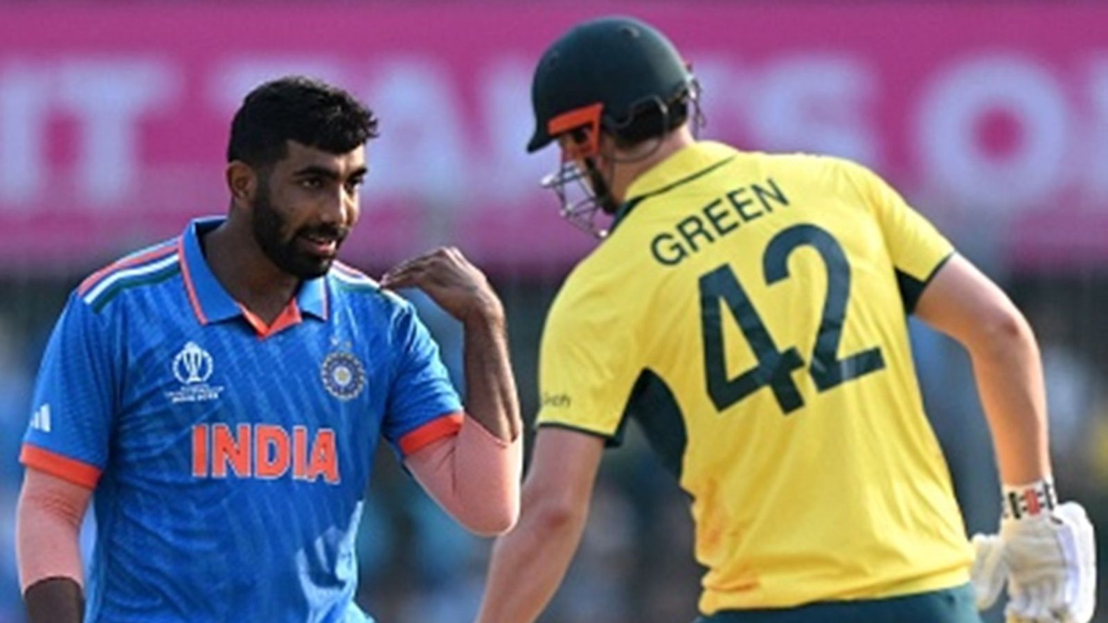 'Jasprit Bumrah reached out the night before I was getting surgery': Cameron Green on how Indian pacer's special message boosted his confidence India's Jasprit Bumrah (L) speaks with Australia's Cameron Green during the 2023 ICC Men's Cricket World Cup ODI match at the MA Chidambaram Stadium in Chennai on October 8, 2023.