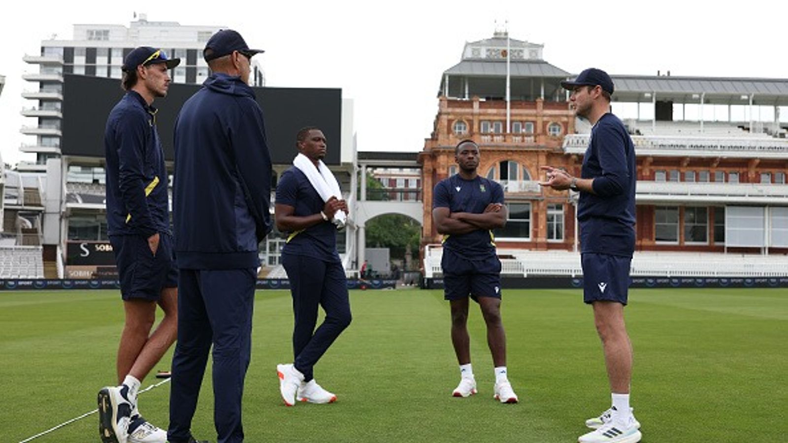 'People talk about the top of off stump being the ideal length but...: England's legendary speedster provides WTC finalists with Lord’s blueprint Former Cricketer Stuart Broad a bowling Consultant for South Africa pictured with Marco Jansen, Lungi Ngidi, Kagiso Rabada and Piet Botha, Bowling Coach of South Africa during a training session ahead of the ICC World Test Championship Final 2025