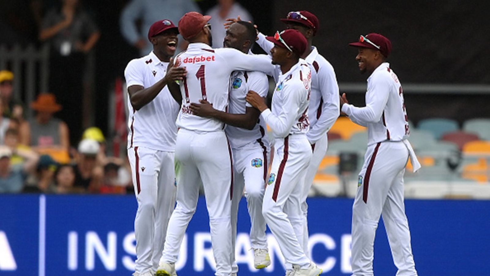West Indies announce 16-man Test squad for Australia series, no place for veteran bowler with 285 wickets, maiden call-up for 3 players Kemar Roach of the West Indies celebrates with teammates after taking the wicket of Travis Head of Australia during day two of the second Test at The Gabba on January 26, 2024 in Brisbane, Australia.