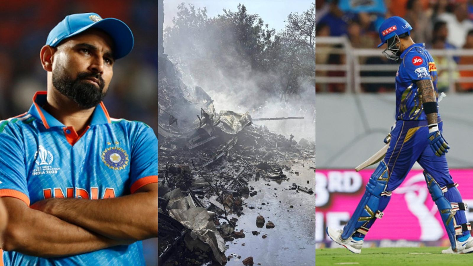 'Moments like these remind us how fragile life truly is': Cricketing fraternity pays heartfelt condolences to victims of Air India plane crash in Ahmedabad In frame: Mohammed Shami, Suryakumar Yadav and Ahmedabad plane crash
