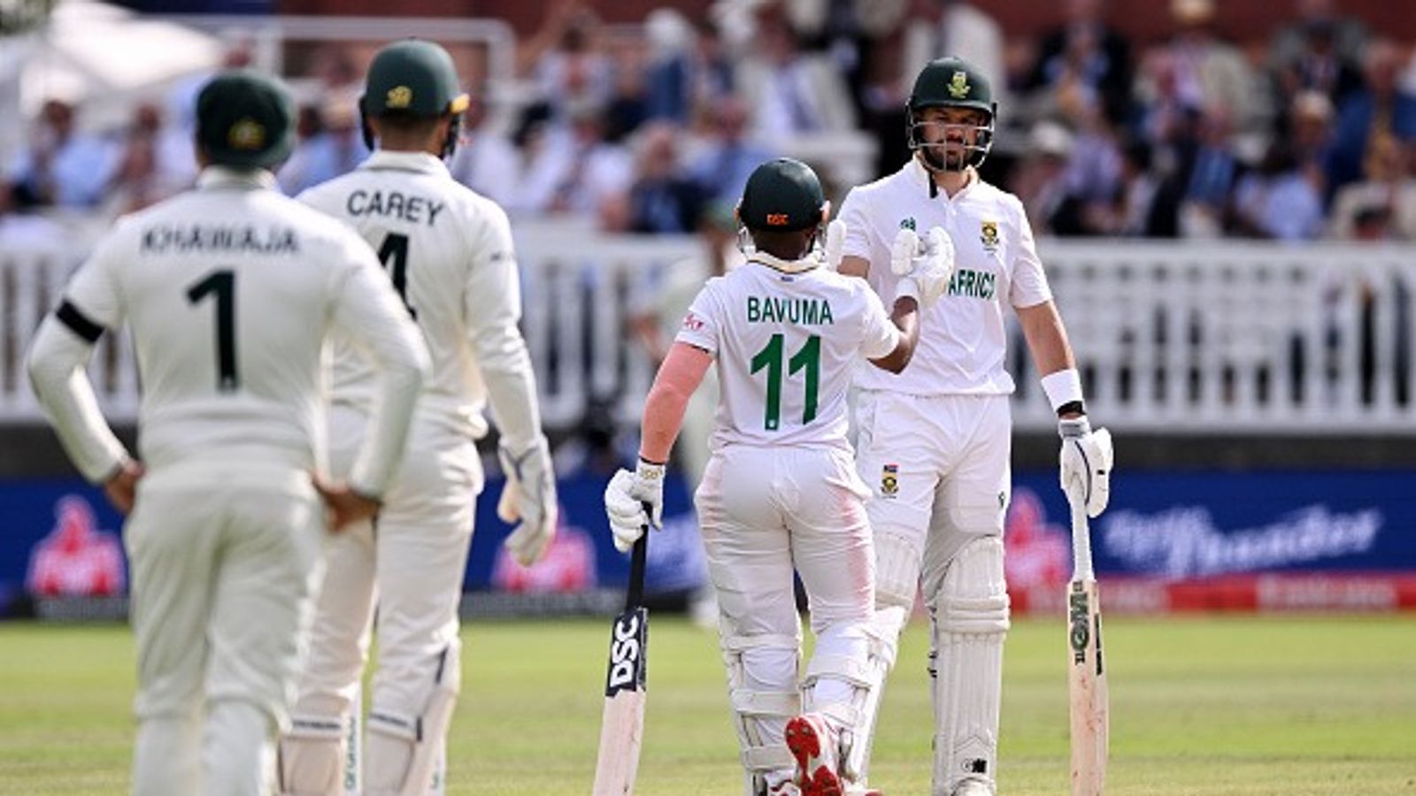 WTC Final: Kagiso Rabada's heroics followed by Aiden Markran-Temba Bavuma stand put South Africa on brink of historic win at Lord's Aiden Markram of South Africa celebrates a one hundred run partnership with team mate Temba Bavuma during day three of the ICC World Test Championship Final 2025 between South Africa and Australia at Lord's Cricket Ground on June 13, 2025