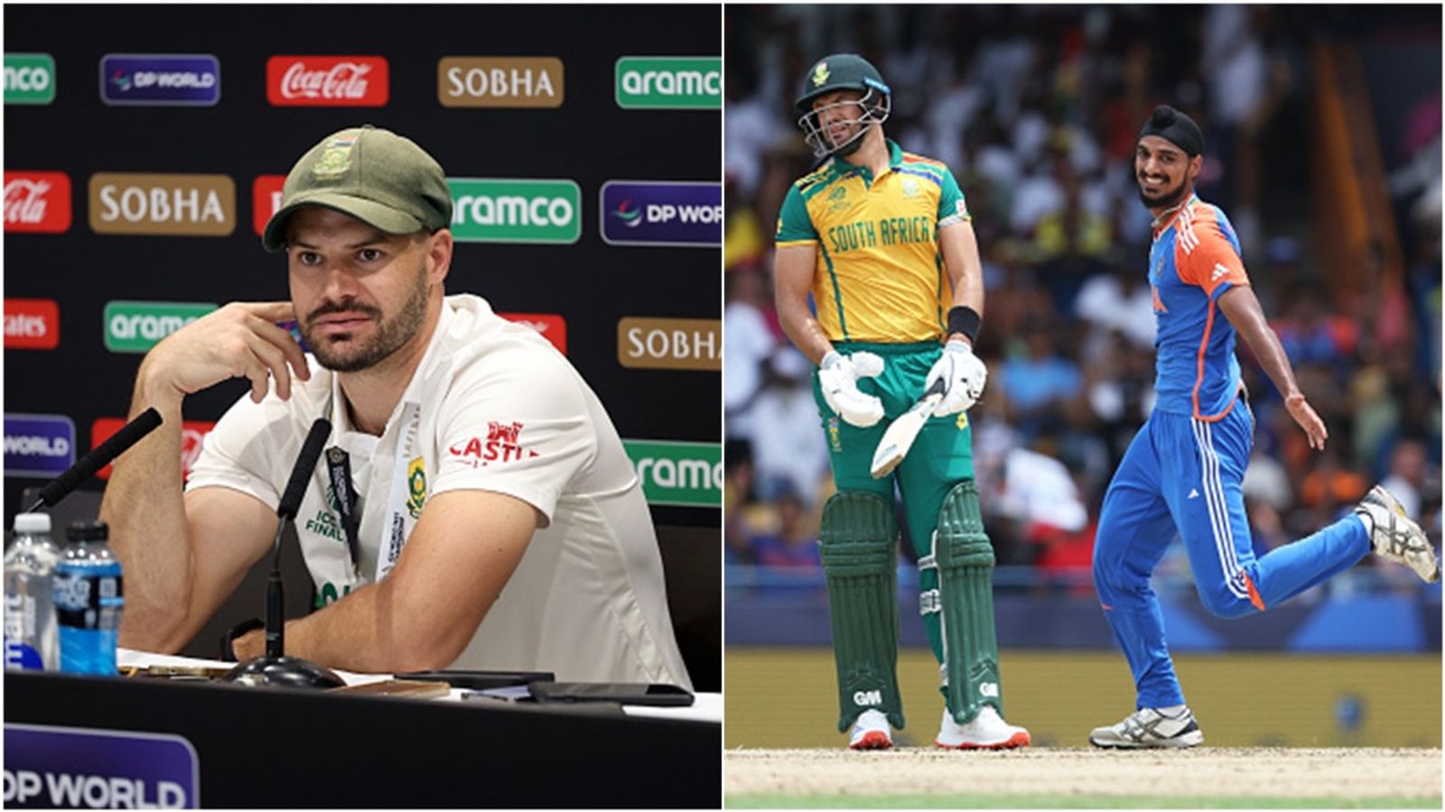 'I thought a lot about T20 World Cup last night and how hopeless I felt...': Aiden Markram's emotional admission after match-winning WTC final knock Aiden Markram at a press conference after WTC final win; Arshdeep Singh celebrates South Africa T20I captain's wicket.