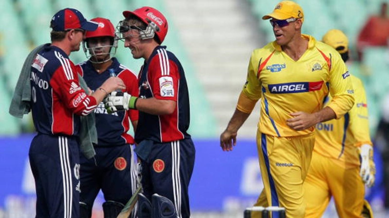 'There were lots of poisonous characters in Delhi Daredevils side': AB de Villiers' shocking statement 15 years after leaving IPL franchise Matthew Hayden congralutates AB de Villiers during the IPL T20 match between Chennai Super Kings and Delhi Daredevils from Sahara Park on April 23, 2009 in Durban, South Africa.