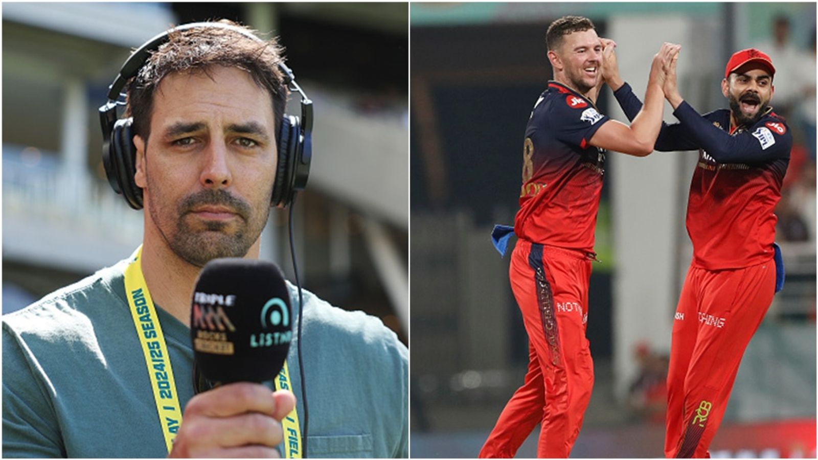 'His decision to prioritise returing to delayed IPL over national team...': Mitchell Johnson slams Josh Hazlewood for turning up late to WTC final preparations Former Australian fast bowler Mitchell Johnson; RCB's Josh Hazlewood celebrates a wicket with teammate Virat Kohli during IPL 2025.