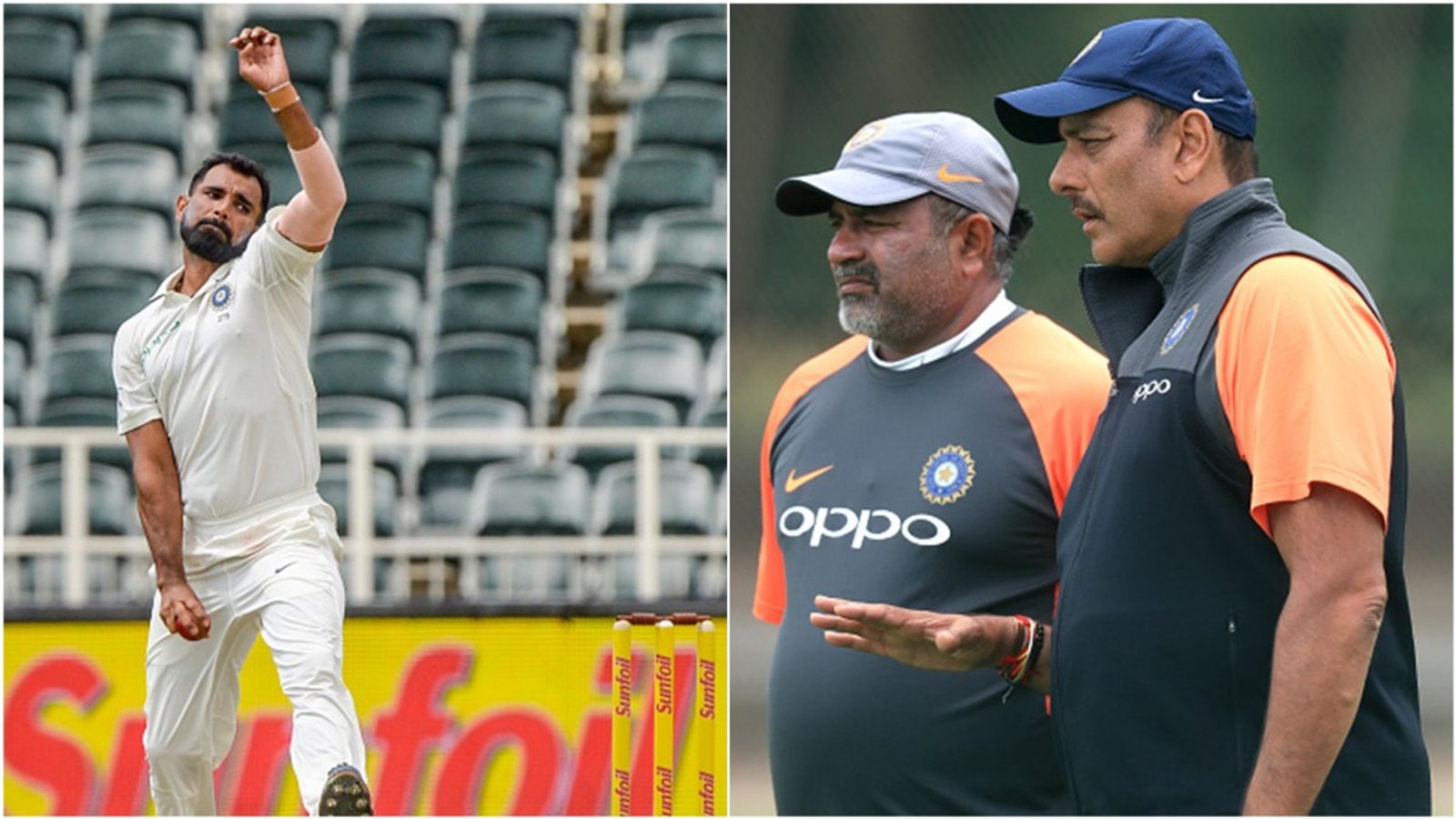 'Le le plate. Nahi chahiye biryani, bhaad main gaya': Former coaches Ravi Shastri, Bharat Arun reveal how their comments led to Mohammed Shami's Johannesburg fifer Mohammed Shami bowls during the Johannesburg Test in 2018 against South Africa; Former coaches Bharat Arun and Ravi Shastri during a training session.