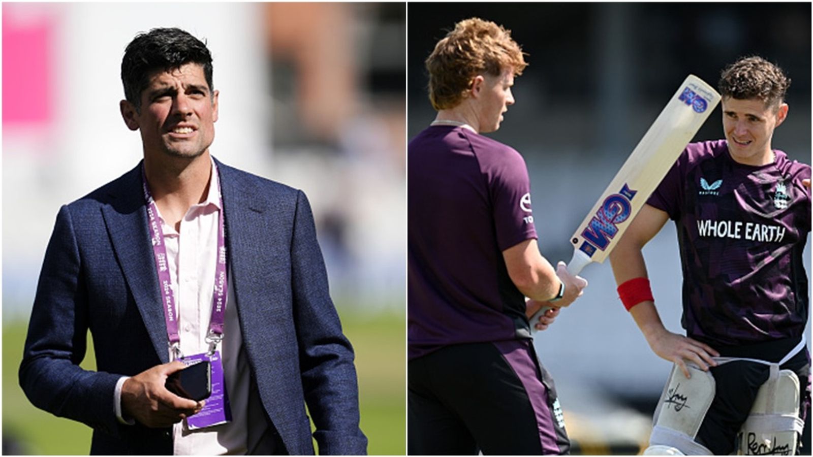 'If he isn't leaving the IPL to come and play a Test match...': Alastair Cook backs Ollie Pope over RCB's Jacob Bethell in top-order for India Test series Former England captain Alastair Cook; Ollie Pope and Jacob Bethell during a training session at Headingley, Leeds on June 18.